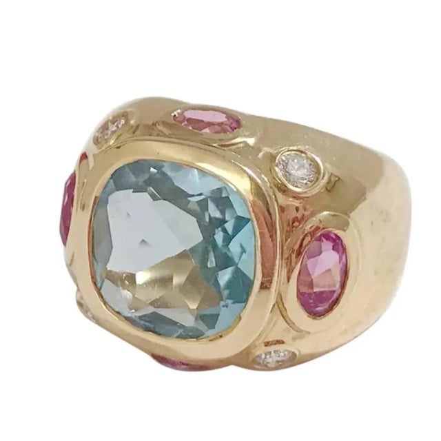 Christina Addison Yellow Gold Bezel Set Citrine With Surrounding Tsavorite Ring For Sale - Image 12 of 12