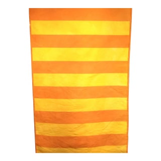 Vintage Handwoven Moroccan Berber Kilim, Handwoven Stripe Pattern, Yellow & Orange, 3x5 For Sale