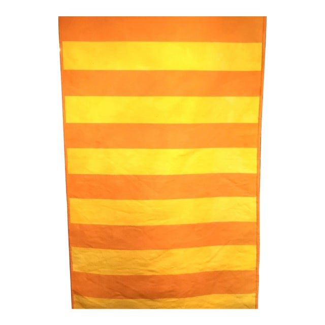 Vintage Handwoven Moroccan Berber Kilim, Handwoven Stripe Pattern, Yellow & Orange, 3x5 For Sale
