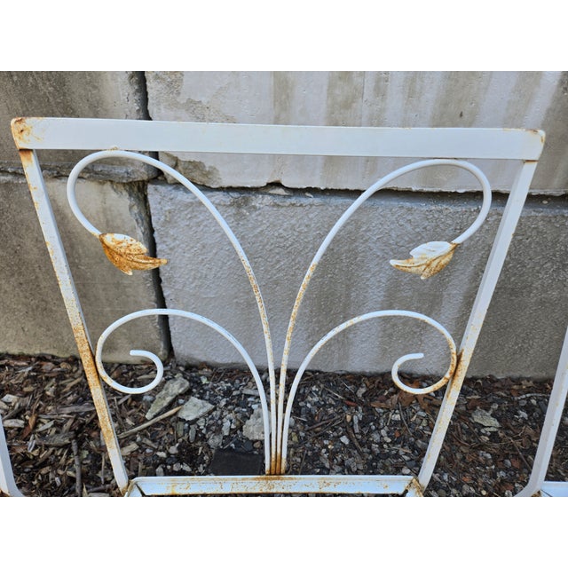 Metal Vintage Salterini Style Wrought Iron Dining Chairs - Set of 4 For Sale - Image 7 of 12