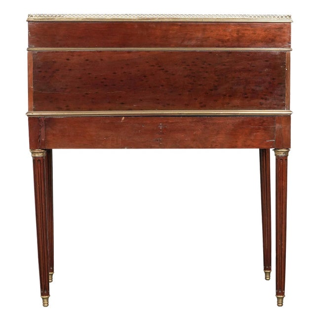 French 19th Cent Signed Mahogany French Maison Jansen Secretaire Desk For Sale - Image 3 of 7