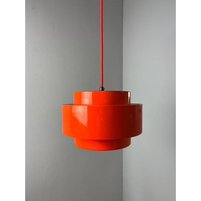 Juno Red Slatted Lamp by Jo Hammerborg for Fog & Mørup For Sale - Image 5 of 11