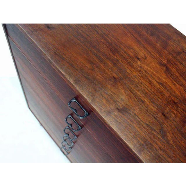 Mid-Century Modern 1960s Danish Modern Walnut High Chest or Dresser For Sale - Image 3 of 9