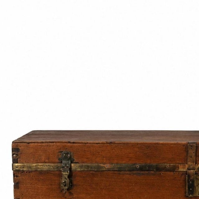 Furniture - English Chest - 19th Century. English, 19th century, made of camphor wood, with brass fittings and hardware....