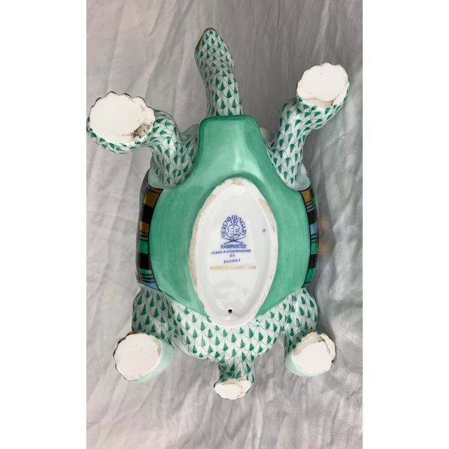 Ceramic Herend Painted Ceramic Turtle and Rabbit For Sale - Image 7 of 8
