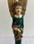Farmhouse Vintage Carved Angel Figurine With Gold Feathered Wings and Painted Floral Bouquet For Sale - Image 3 of 12