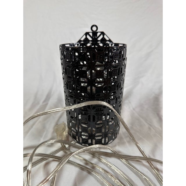 1950s Mid Century Modern Pierced Metal Wall Sconces Light For Sale In Las Vegas - Image 6 of 6