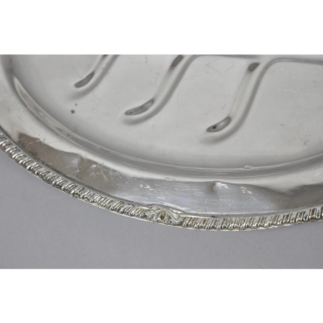 Silver Vintage English Sheffield Silver Plated Meat Cutlery Oval Serving Platter Tray For Sale - Image 8 of 13