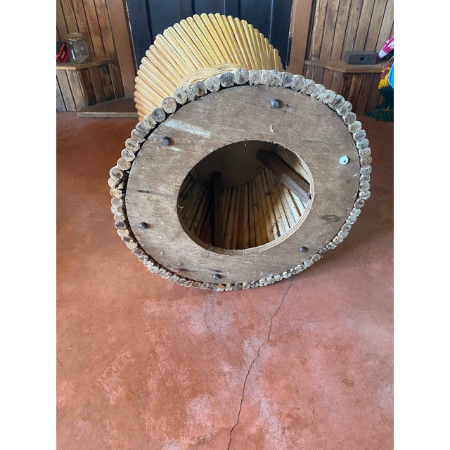 Vintage McGuire Style Bamboo Rattan Wood Sheath of Wheat Coffee Table For Sale - Image 9 of 11