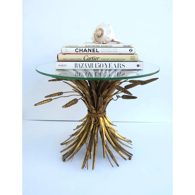 Italian Gold Gilt Sheaf of Wheat Side Drinks Table Aka Coco Table For Sale In New York - Image 6 of 12