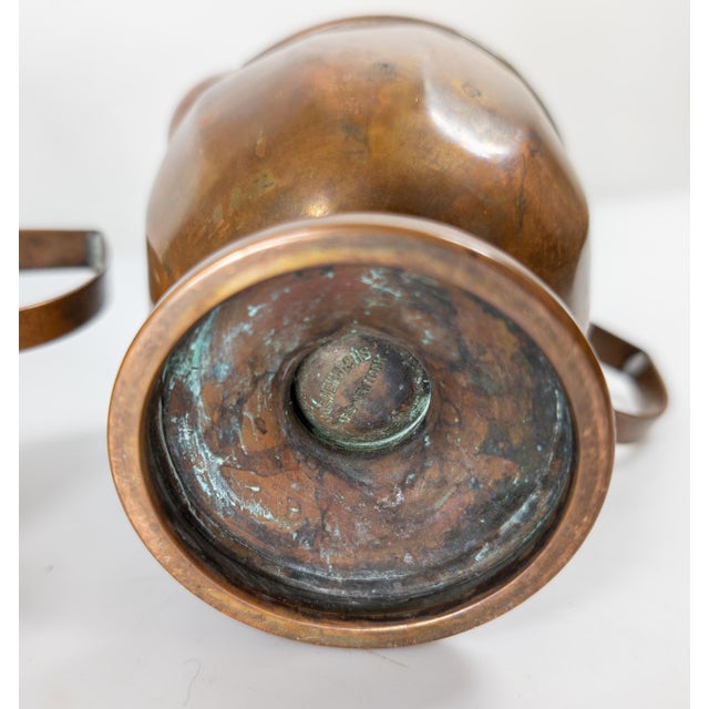 20th Century Arts and Crafts Deco Style Copper Sugar and Creamer by Joseph Heinrichs For Sale - Image 11 of 13