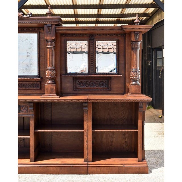 Victorian Carved Oak Front and Back Bar, 1980 For Sale - Image 10 of 18