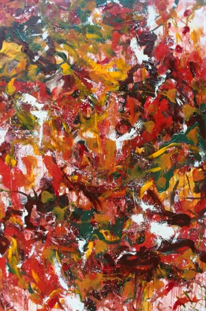 One September Day Large Abstract Painting by Lisa Finlayson