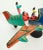 Blue Vintage Mexican Folk Art Acrobats on Airplane, Mid 20th Century For Sale - Image 8 of 10