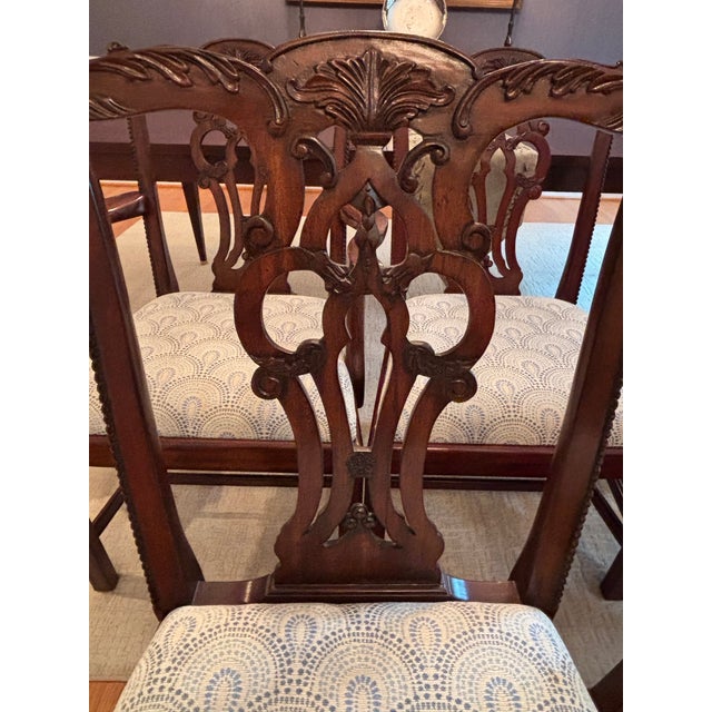 Late 20th Century Maitland-Smith Carved Mahogany Chippendale Dining Chairs - Set of 6 For Sale - Image 17 of 18