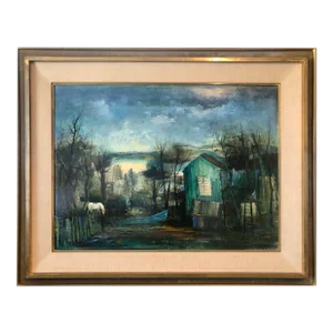 1960s Guy Cambier "Cabane du Pêcheur" French Oil Painting, Framed