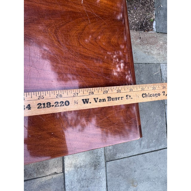 Wood Late 20th Century Thomasville Queen Anne Cherry Lowboy With Carved Fan Drawer For Sale - Image 7 of 16