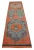 Burnt Orange Mythological Runner Rug Hand-Knotted 2'9"x9'6" Vibrant Orange Turkish Rug Kitchen Runner Extraterrestrial Motif For Sale - Image 8 of 14