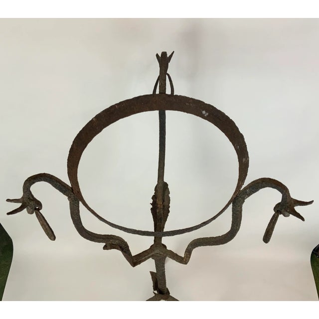 1920s Hand Forged Iron Stand Featuring Whimsical Griffins For Sale - Image 9 of 12