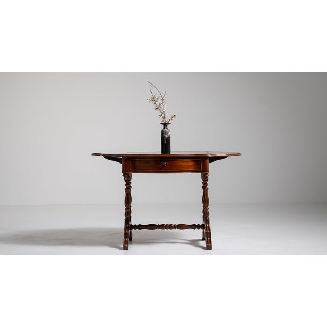 Brown Napoleon III Mahogany Pembroke Drop-Leaf Table, Second Empire Style, France, 19th Century For Sale - Image 8 of 18