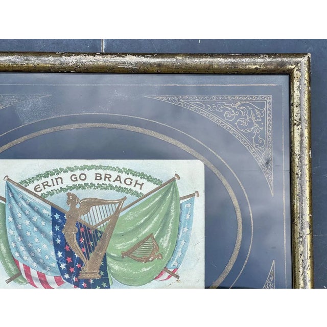 1920 Irish Erin Go Bragh Post Card in Antique Gilt Frame For Sale In Philadelphia - Image 6 of 8