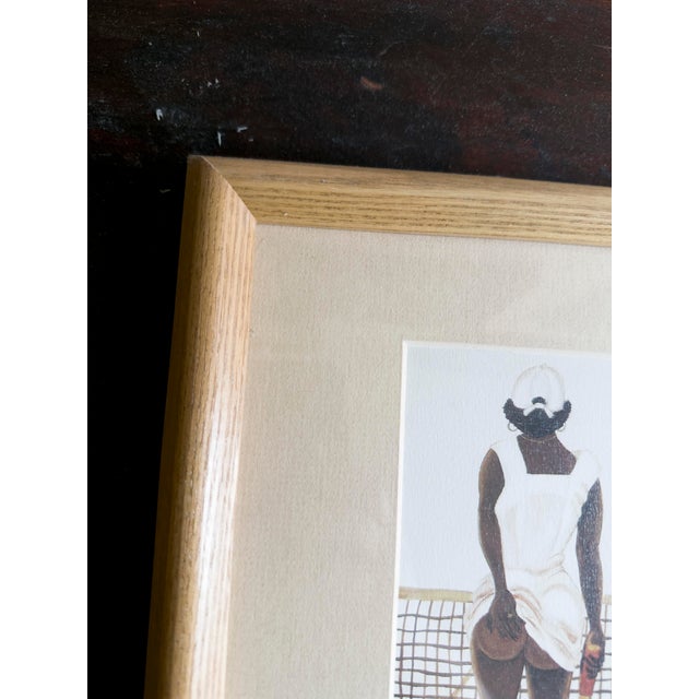 Wood Annie Lee “Second Set” Tennis Print Wall Art, 1986 For Sale - Image 7 of 7