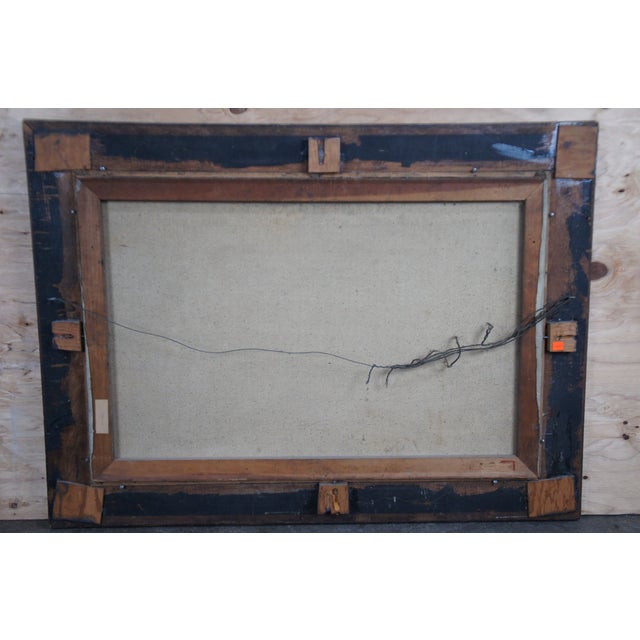 Mid 20th Century Mid Century Bernie Segal Realist Woodland Fall Landscape Oil Painting Figures, Framed For Sale - Image 11 of 12