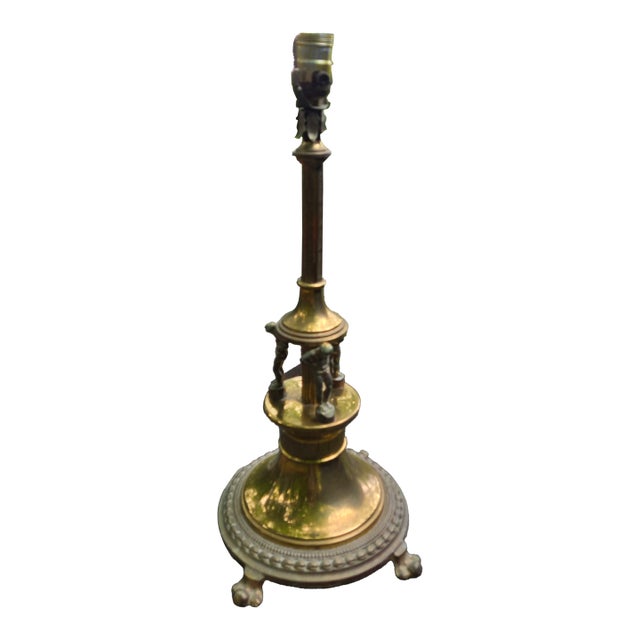 Neo Classical Brass Stiffel Style Table Lamp For Sale