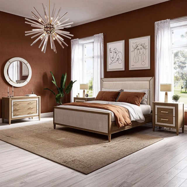 Not Yet Made - Made To Order English Coastal Modern King Bed For Sale - Image 5 of 6