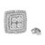 .925 Sterling Silver Diamond Accented Square Shaped Milgrain Stud Earrings, A Pair For Sale - Image 4 of 6