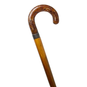 Victorian Walking Stick or Cane With Amber Handle