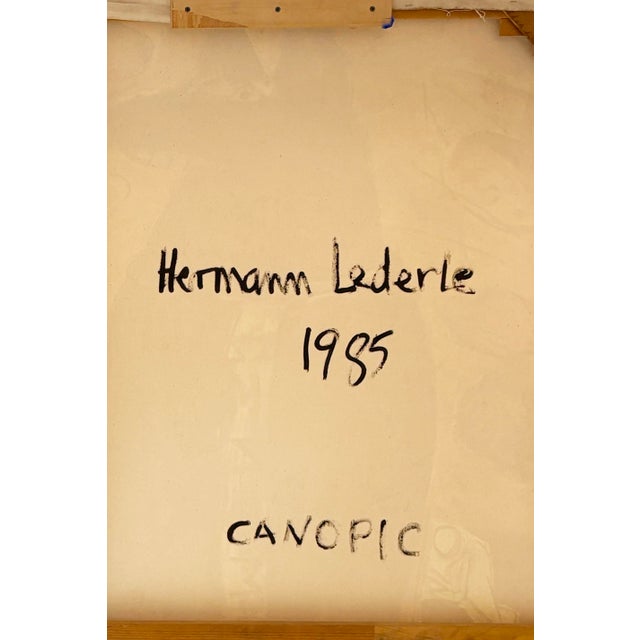 Hermann Lederle Canopic 1985 Signed Oil Painting Figurative Abstract Painting For Sale - Image 4 of 9