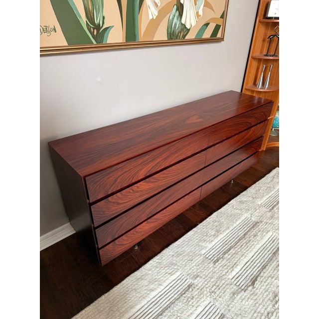 Mid-Century Modern Vintage Mid Century MCM Danish Rosewood Dresser by Arne Wahl Iversen for Vinde Mobelfabrik For Sale - Image 3 of 13