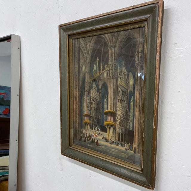 Early 20th Century Church Interior Watercolor Painting by Henry Thomas Schafer For Sale - Image 11 of 12