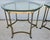 Labarge Vintage La Barge Side Table Brass Glass Hoof Footed Octagonal Labarge For Sale - Image 4 of 12