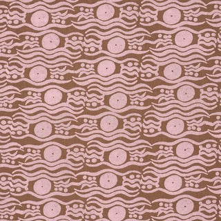 Schumacher Bosphorus Hand Block Fabric In Brown & Pink For Sale