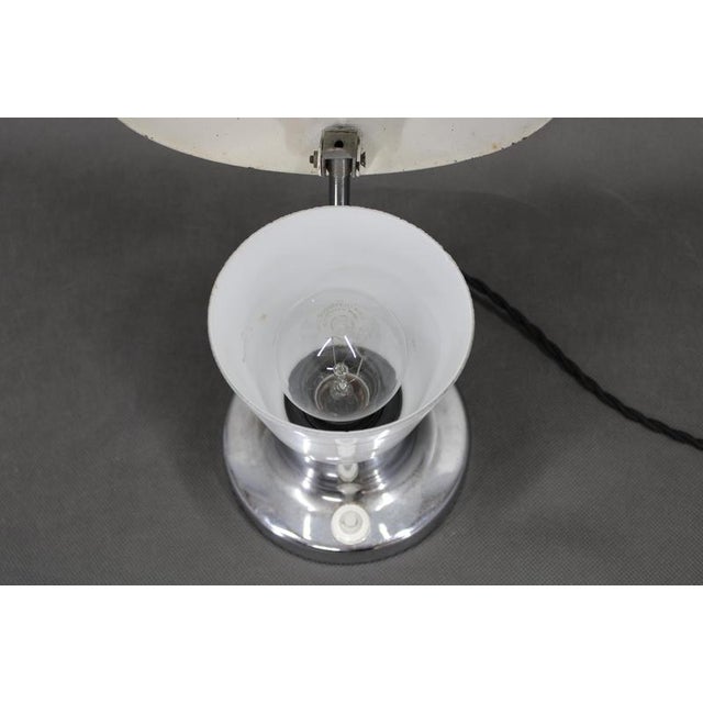 Art Deco Chrome and Opal Glass Table Lamp from Napako, Former Czechoslovakia, 1930s For Sale - Image 11 of 15