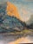 Realism Mountain Lake at Sunset Oil Painting, Signed j.c. Thorn, Circa 1940, Gilt Frame For Sale - Image 3 of 5