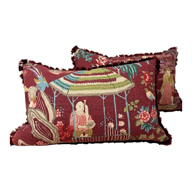 Schumacher Yangtze River Pillow Cover and Insert For Sale