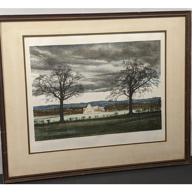 1980s George Guest "Great Barn" Signed Limited Edition Lithograph 52/200 Framed For Sale - Image 10 of 15