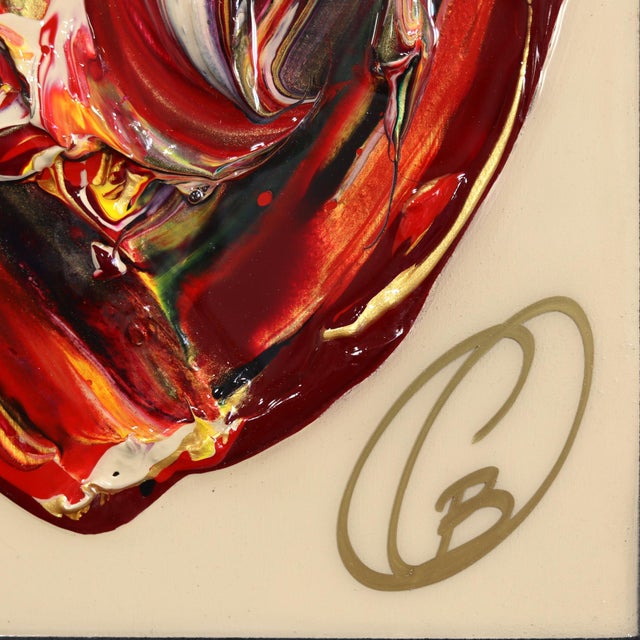 Born to Love XXXX - Original Heart Pop Art Mixed Media Acrylic and Resin on Wood Panel by Cynthia Coulombe-Bégin For Sale In Los Angeles - Image 6 of 9