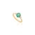 Art Deco Solitaire Oval Emerald and Diamond Wedding Ring in 14k Solid Yellow Gold Size 7 For Sale - Image 3 of 12