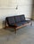 Teak Black 3 Seater Sofa Couch Mid Century Modern Wooden Living Room Lounge Denmark 1960s For Sale - Image 15 of 15