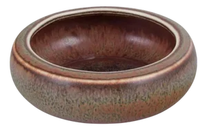 Low Ceramic Bowl with Brown and Green Glaze by Carl Harry Stålhane for Rörstrand