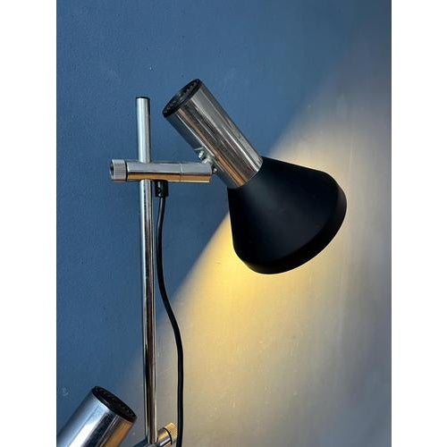 Metal Vintage Black Floor Lamp with Two Aluminum Spots For Sale - Image 7 of 13