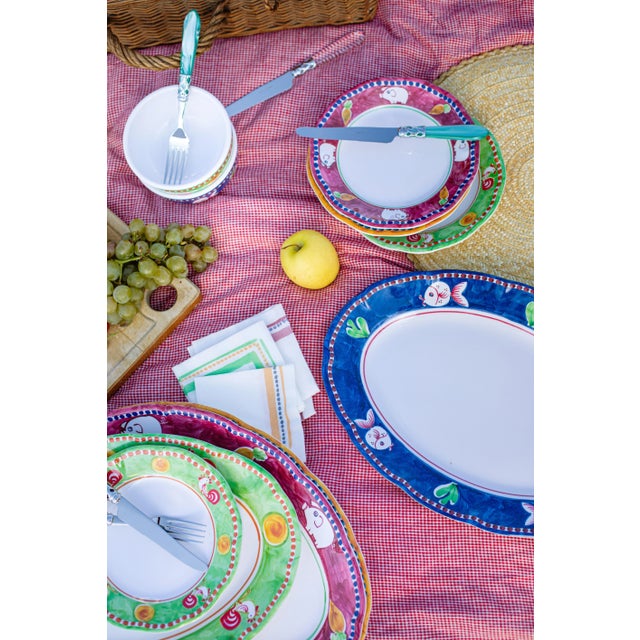 Italian VIETRI Melamine Campagna Gallina Oval Platter For Sale - Image 3 of 11