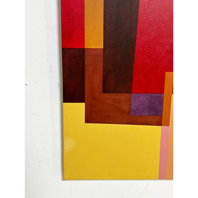 Postmodern Geometric Abstract Canvas by African American DC Artist Curtis Woody For Sale In Boston - Image 6 of 9