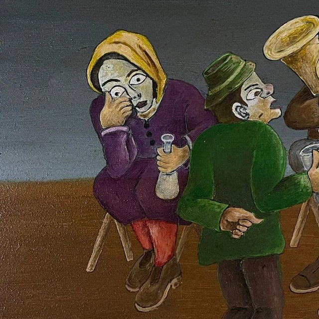 Oto Dobovišek, Rural Feast, 1973, Oil on Board, Framed For Sale - Image 3 of 11