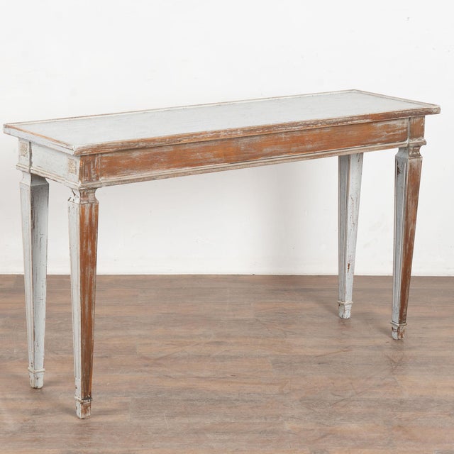 Early 20th Century Swedish White Gustavian Style Console Table For Sale - Image 14 of 14