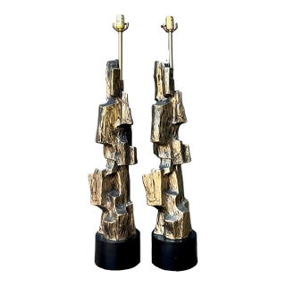 Vintage Brutalist Richard Barr for Laurel Lamps - Pair For Sale